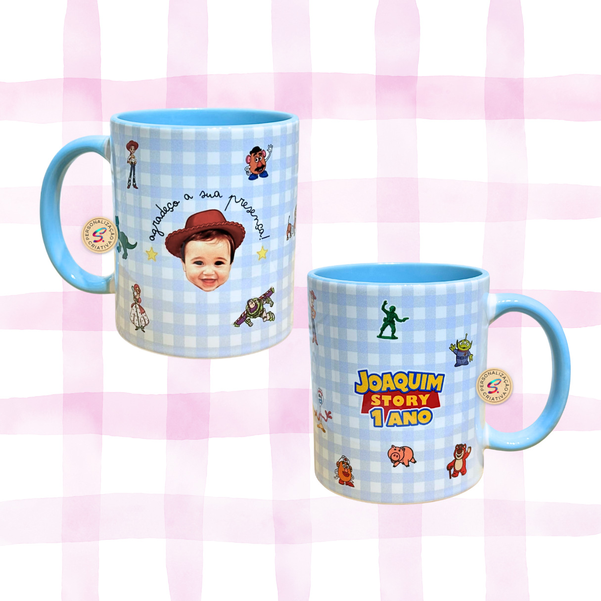 Caneca Cerâmica Alça e Interna Colorida Sublimada 325ml