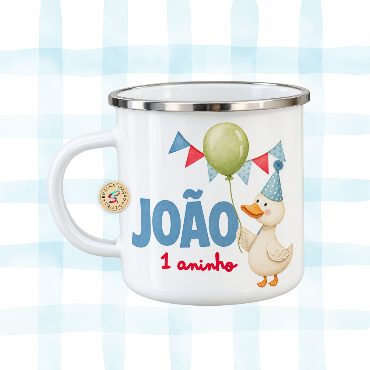 Caneca Enamel Esmaltada Sublimada 350ml