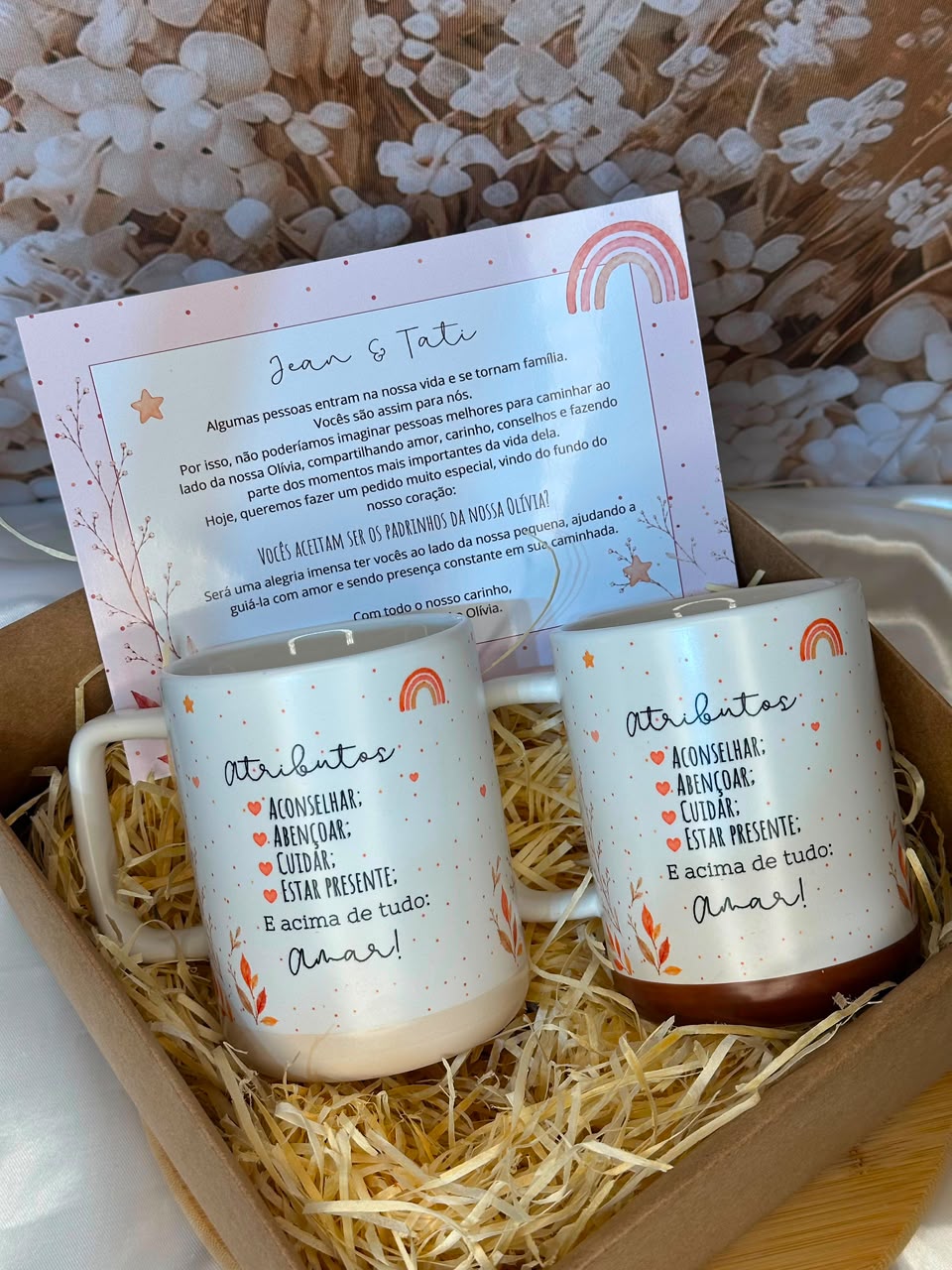 Kit Carinho com Canecas Acetinadas